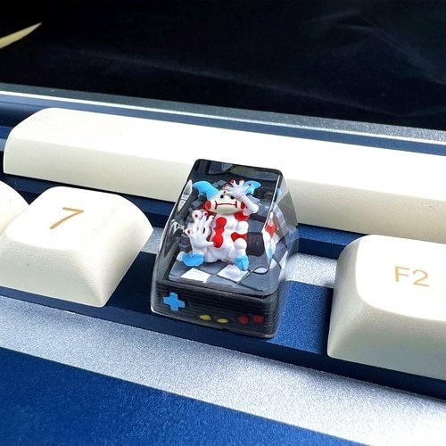 Cartoon Pok mon Keycaps 3D Resin Translucent Peripheral Mechanical Keyboard Keycaps Anime Gengar Charizard Scene Ornaments 12.jpg 640x640 12