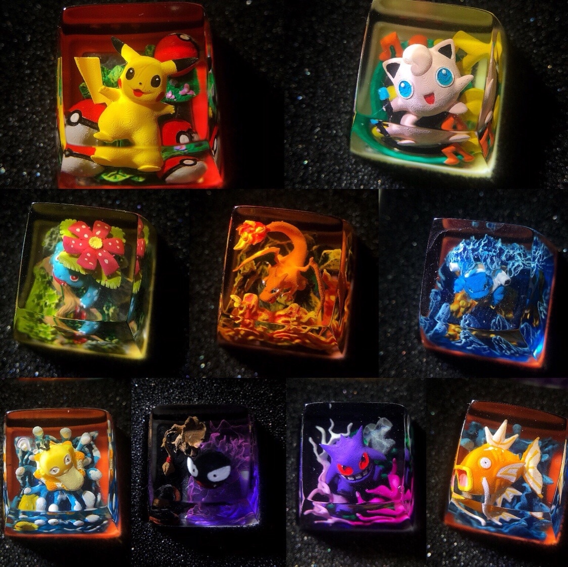Genuine Pokemon Resin Keycaps Pikachu Charizard Eevee DIY Keycaps For Game Enthusiasts And Mechanical Keyboards Design