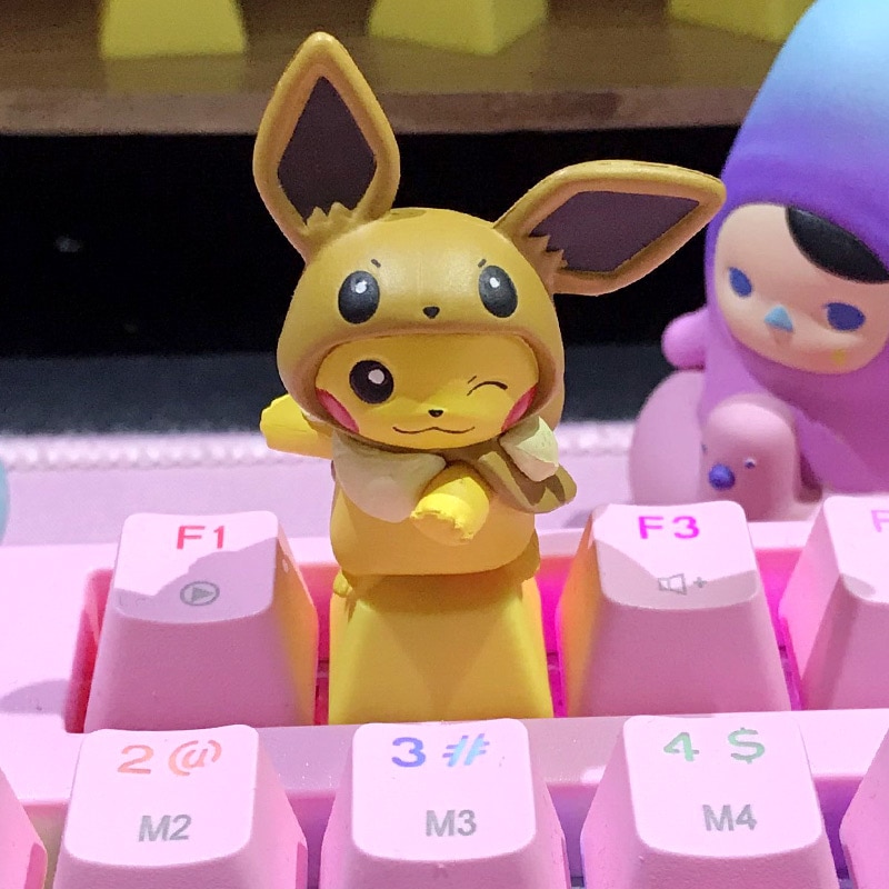 Pikachu Cartoon Keycap Pokemon Pokemon Pokemon Mechanical Keyboard Personality DI Cute Girl Mechanical Keyboard DI Cute